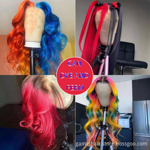 10A High Quality Virgin Cuticle Aligned Double Drawn Brazilian Real 100% Human Hair Lace Front Wig Raw Indian Lace Closure Wig